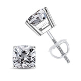 14K White Gold 1 1/2 Cttw Clarity Enhanced Princess Cut Diamond Solitaire Stud Earrings (I-J Color, I1-I2 Clarity)-4 thumbnail 5