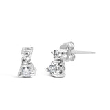 14K White Gold 1/4 Cttw Double Diamond Drop and Dangle Stud Earrings (H-I Color, SI1-SI2 Clarity)-1 thumbnail 2
