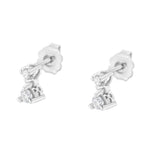 14K White Gold 1/4 Cttw Double Diamond Drop and Dangle Stud Earrings (H-I Color, SI1-SI2 Clarity)-4 thumbnail 5