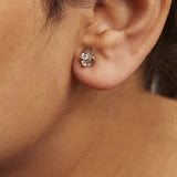 14K White Gold 1/4 Cttw Double Diamond Drop and Dangle Stud Earrings (H-I Color, SI1-SI2 Clarity)-2 thumbnail 3