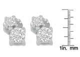 14K White Gold 1/2 cttw Round Cut Diamond Earrings (H-I, SI2-I1)-3 thumbnail 4