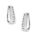 14K white gold ring with channel-set round diamond stones