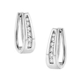 14K white gold ring with channel-set round diamond stones thumbnail 1