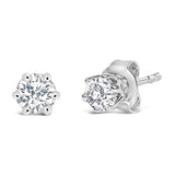 14K White Gold 1/2 Cttw Lab-Grown Diamond 6 Prong Hidden Halo Stud Earrings (F-G Color, VS1-VS2 Clarity)-1 thumbnail 2