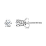14K White Gold 1/2 Cttw Lab-Grown Diamond 6 Prong Hidden Halo Stud Earrings (F-G Color, VS1-VS2 Clarity)-3 thumbnail 4