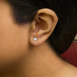 14K White Gold 1/2 Cttw Lab-Grown Diamond 6 Prong Hidden Halo Stud Earrings (F-G Color, VS1-VS2 Clarity)-2 thumbnail 3