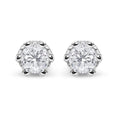 14K white gold ring with round diamond stones in a prong crown setting