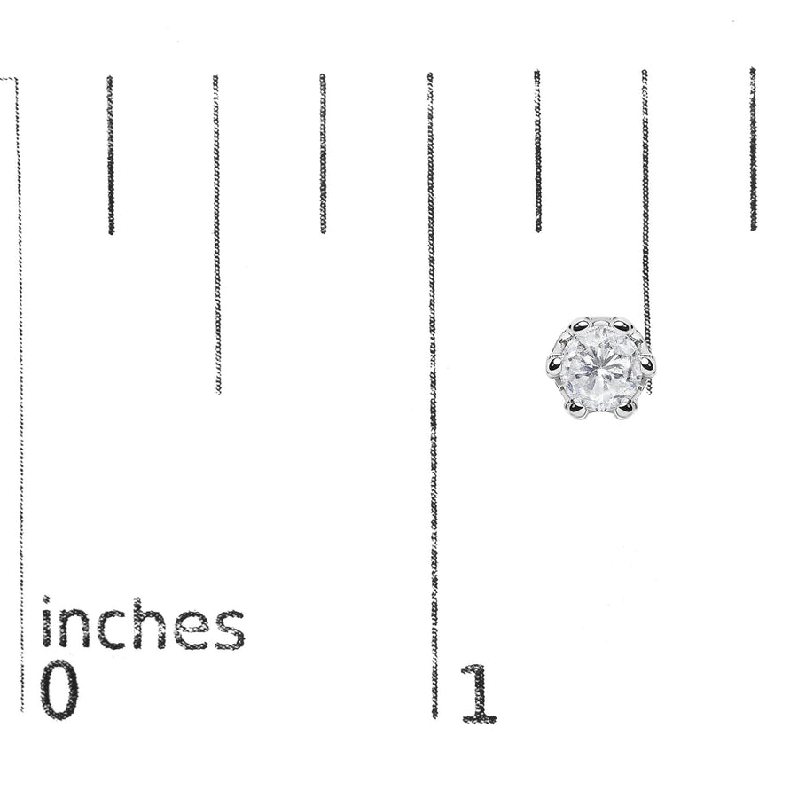 14K White Gold 1.0 Cttw Round Cut Prong-Set Diamond Crown Stud Earring (I-J Color, I1-I2 Clarity)
