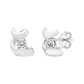 925 sterling silver ring with round diamond stones in I-J color