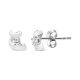 .925 Sterling Silver Round Cut Diamond Fashion Earrings (0.10 cttw, I-J Color, I2-I3 Clarity)-3 thumbnail 4