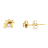 10K Gold 1/10 Cttw Round Brilliant-Cut Diamond Espira Swirls Solitaire Push Back Stud Earrings (I-J Color, I1-I2 Clarity)-2 thumbnail 3