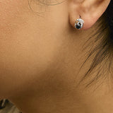 14K White Gold 1.00 Cttw Treated Blue and White Diamond Hidden Halo Stud Earrings (Blue/I-J Color, I2-I3 Clarity)-2 thumbnail 3