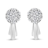 14K Gold 3/4 Cttw Diamond Floral Cluster Drop and Dangle Stud Earrings (H-I Color, I1-I2 Clarity)-1 thumbnail 2