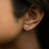 .925 Sterling Silver 1/10 cttw Prong Set Round-Cut Trio Diamond Stud Earrings (I-J Color, I3 Clarity)-2 thumbnail 3