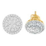 10K Yellow Gold Round Cut Diamond Earrings (1.5 cttw, H-I Color, I2-I3 Clarity)-1 thumbnail 2
