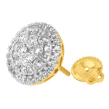10K Yellow Gold Round Cut Diamond Earrings (1.5 cttw, H-I Color, I2-I3 Clarity)-3 thumbnail 4