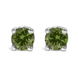 .925 Sterling Silver 0.15 Cttw Round Brilliant-Cut Diamond Classic 4-Prong Stud Earrings-1 thumbnail 2