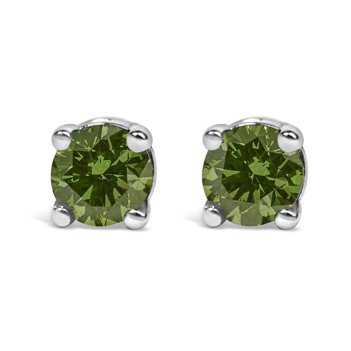 .925 Sterling Silver 0.15 Cttw Round Brilliant-Cut Diamond Classic 4-Prong Stud Earrings