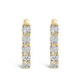 14k Yellow Gold 1/2 Cttw Diamond Cluster Hoop Earrings (H-I Color, SI2-I1 Clarity)-1 thumbnail 2