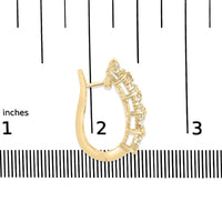 14k Yellow Gold 1/2 Cttw Diamond Cluster Hoop Earrings (H-I Color, SI2-I1 Clarity)