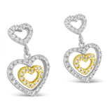 14K Two Toned 1/2 cttw Round Cut Diamond Earrings (H-I, SI1-SI2)-1 thumbnail 2