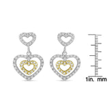 14K Two Toned 1/2 cttw Round Cut Diamond Earrings (H-I, SI1-SI2)-3 thumbnail 4