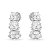 14KT White Gold 7/8 cttw Bagutte & Round Brilliant-Cut Diamond Dangle Multi Row Earrings (H-I, SI2-I1)-1 thumbnail 2