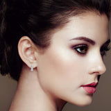 14KT White Gold 7/8 cttw Bagutte & Round Brilliant-Cut Diamond Dangle Multi Row Earrings (H-I, SI2-I1)-2 thumbnail 3