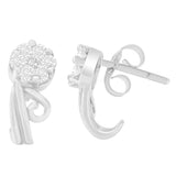 14K White Gold 1/2 cttw Round Cut Diamond Earrings (H-I, I1-I2)-1 thumbnail 2