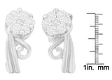 14K White Gold 1/2 cttw Round Cut Diamond Earrings (H-I, I1-I2)-3 thumbnail 4