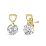 14K Yellow Gold 1ct. TDW Round-cut Diamond Earrings (I-J,SI2-I1)-1 thumbnail 2