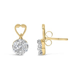 14K Yellow Gold 1ct. TDW Round-cut Diamond Earrings (I-J,SI2-I1)-3 thumbnail 4