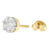 14K Yellow Gold 3/4 cttw Round Cut Diamond Stud Earring (I-J, SI2-I1)-2 thumbnail 3