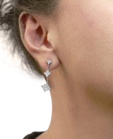 14K White Gold 1 cttw Princess Cut Diamond Earrings (G-H, VS1-VS2)-2 thumbnail 3