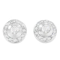 14K white gold earrings with 2 round diamond stones