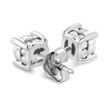 .925 Sterling Silver 1.0 Cttw Round Brilliant-Cut Diamond Miracle-Set Solitaire Stud Earrings (H-I Color, I2-I3 Clarity)-4 thumbnail 5