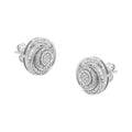 925 sterling silver stud earrings with baguette and round diamond love knot