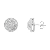.925 Sterling Silver 1/4 Cttw Baguette and Round Diamond Swirl Love Knot Stud Earrings (I-J Color, I3 Clarity)-1 thumbnail 2