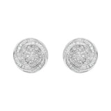 .925 Sterling Silver 1/4 Cttw Baguette and Round Diamond Swirl Love Knot Stud Earrings (I-J Color, I3 Clarity)-3 thumbnail 4