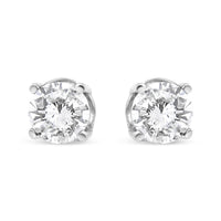 14K White Gold 3/4 Cttw Lab Grown Diamond 4-Prong Classic Stud Earrings (F-G Color, VS2-SI1 Clarity)