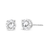 14K White Gold 3/4 Cttw Lab Grown Diamond 4-Prong Classic Stud Earrings (F-G Color, VS2-SI1 Clarity)-1 thumbnail 2