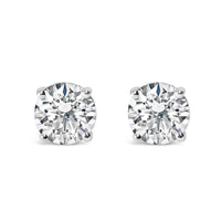 Platinum Round Lab Grown Diamond Solitaire Stud Earrings
