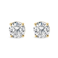 14K Gold 2.00 Cttw Lab Grown Round Brilliant-Cut Diamond Classic 4-Prong Stud Earrings with Screw Backs (F-G color, VVS2-VS1 Clarity)
