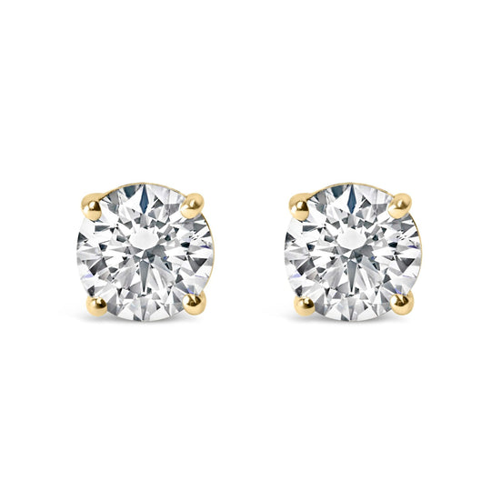 14K Gold 2.00 Cttw Lab Grown Round Brilliant-Cut Diamond Classic 4-Prong Stud Earrings with Screw Backs (F-G color, VVS2-VS1 Clarity)-0