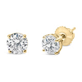 14K Gold 2.00 Cttw Lab Grown Round Brilliant-Cut Diamond Classic 4-Prong Stud Earrings with Screw Backs (F-G color, VVS2-VS1 Clarity)-2 thumbnail 3