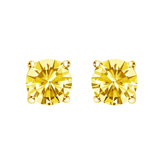 14K yellow gold ring with solitaire yellow diamond stone