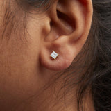14K Yellow Gold 1/2 Cttw Princess Cut Diamond Solitaire Stud Earrings with Screwbacks (I-J Color, SI2-I1 Clarity)-2 thumbnail 3