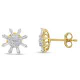 10k Yellow Gold Round and Baguette Diamond Stud Earring (0.50 cttw, H-I Color, I2-I3 Clarity)-1 thumbnail 2