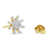 10k Yellow Gold Round and Baguette Diamond Stud Earring (0.50 cttw, H-I Color, I2-I3 Clarity)-4 thumbnail 5