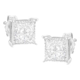 Sterling Silver 3/4 cttw Composite Diamond Stud Earrings (I-J, I2-I3)-3 thumbnail 4